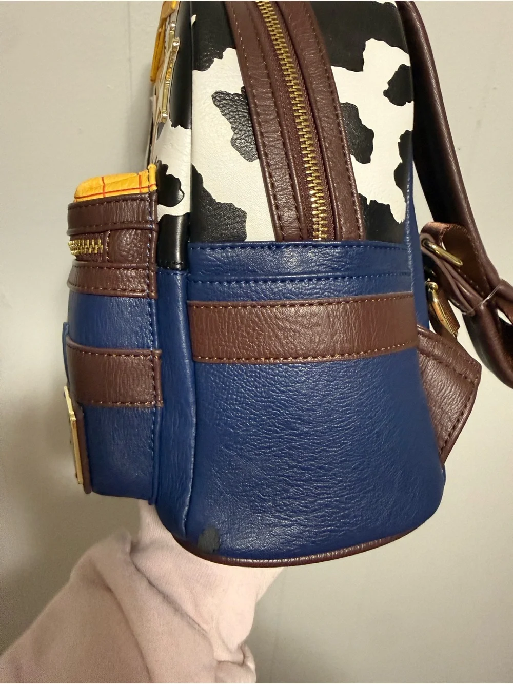Loungefly Woody-Inspired Mini Backpack - Blue/Yellow/Cowprint